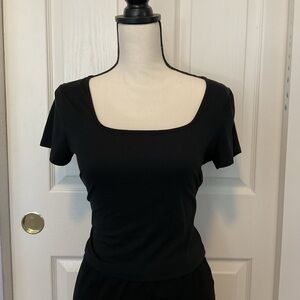 Hollister Black Square Neck Seamless Shirt